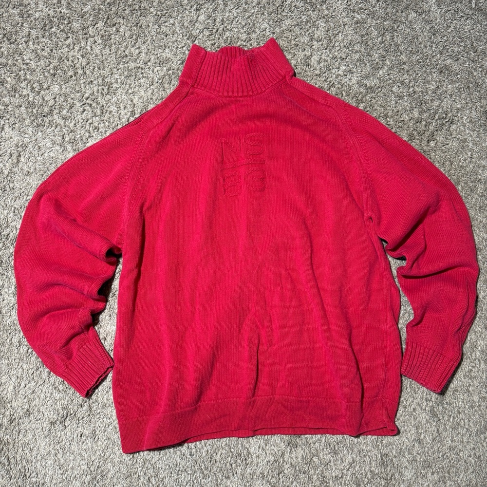 Nautica Men's Vibrant Red Turtleneck Sweater